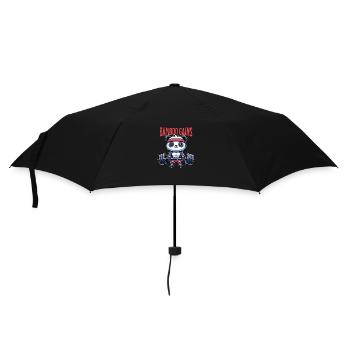 Panda im Fitnessstudio - Regenschirm (klein) - Schwarz - Vorne