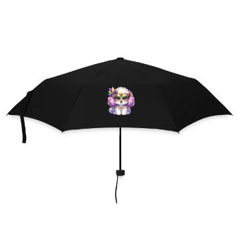 Mardi Gras Pudel Design - Regenschirm (klein) - Schwarz - Vorne