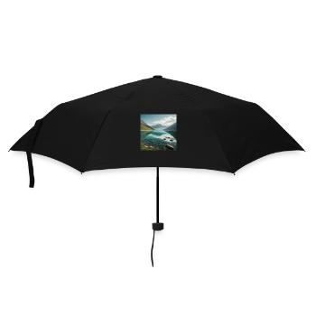 Panorama de montagne avec lac - Parapluie standard - noir - Devant