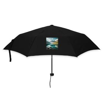Lac de montagne avec un beau reflet - Parapluie standard - noir - Devant