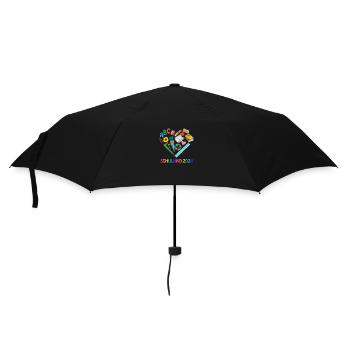 Schulkind 2024 Herz - Regenschirm (klein) - Schwarz - Vorne