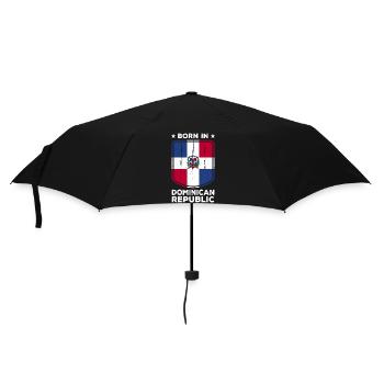 Dominikanische Republik | Dominikaner Geschenkidee - Regenschirm (klein) - Schwarz - Vorne