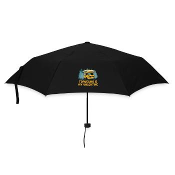 Voyager est mon humour de vacances drôle de la Saint-Valentin - Parapluie standard - noir - Devant