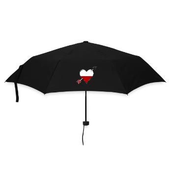 Pologne drapeau coeur amoureux - Parapluie standard - noir - Devant