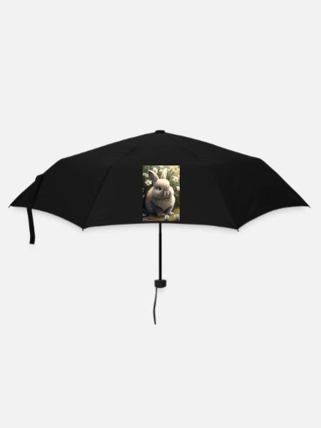 Hase - Regenschirm (klein) - Schwarz