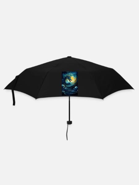 Drache - Regenschirm (klein) - Schwarz
