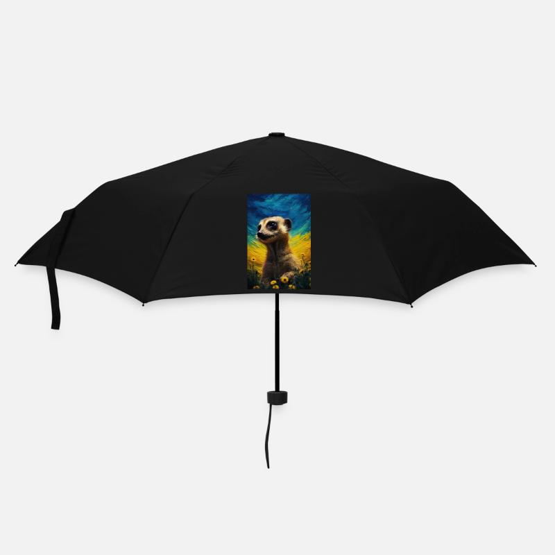 Erdmännchen - Regenschirm (klein) - Schwarz