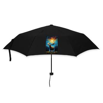 Elch - Regenschirm (klein) - Schwarz - Vorne