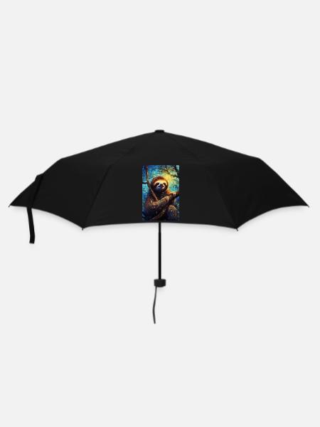 Faultier - Regenschirm (klein) - Schwarz