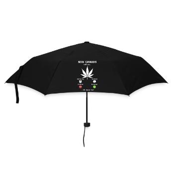 Mein Cannabis ruft an - ich muss los - Hanf - Regenschirm (klein) - Schwarz - Vorne