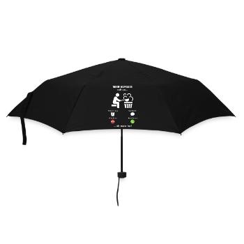 Mein Aufguss ruft an - ich muss los - Spruch - Regenschirm (klein) - Schwarz - Vorne