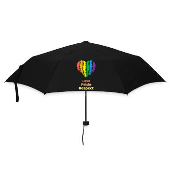 Liebe Stolz Respekt. Regenbogenherz für Oslo - Regenschirm (klein) - Schwarz - Vorne