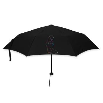 Dessin au trait silhouette féminine Visages féminins visage - Parapluie standard - noir - Devant