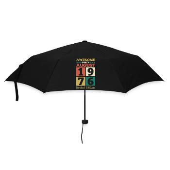 Awesome since August 1976 46. Geburtstag Geschenk - Regenschirm (klein) - Schwarz - Vorne
