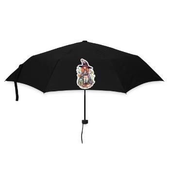 Sorcière assise sur une pierre - Parapluie standard - noir - Devant
