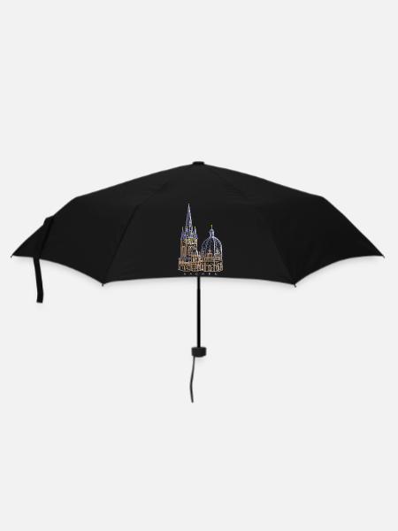 Aachener Dom, Handgezeichnet - Regenschirm (klein) - Schwarz