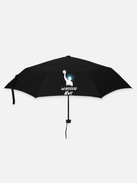 Wasserball Spieler Silhouette weiß - Regenschirm (klein) - Schwarz