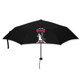 Braut Hochzeit Heiraten Junggesellenabschied - Regenschirm (klein) - Schwarz - Vorne