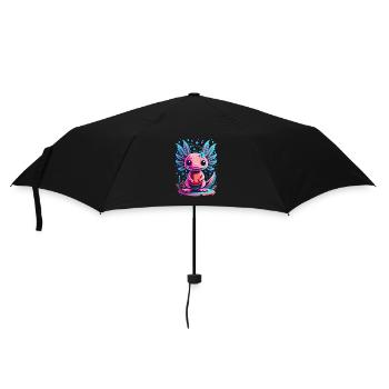 Axolotl Pink und Blau - Regenschirm (klein) - Schwarz - Vorne