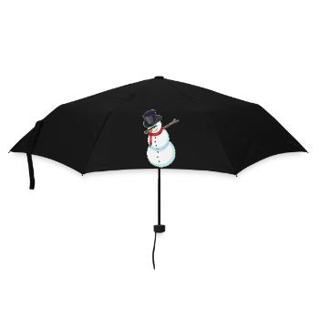 Schneemann Weihnachten Hip Hop Tanz - Regenschirm (klein) - Schwarz - Vorne