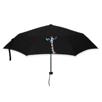 Bunte Graffiti Giraffe - Regenschirm (klein) - Schwarz - Vorne