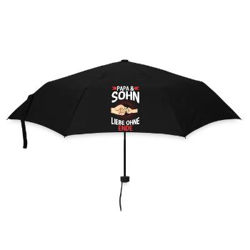 Papa Sohn Vater Familie Geschenk - Regenschirm (klein) - Schwarz - Vorne
