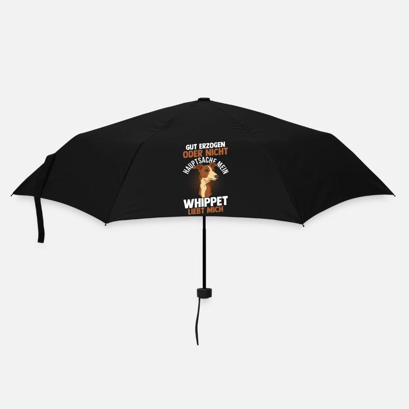 Hund Whippet - Regenschirm (klein) - Schwarz