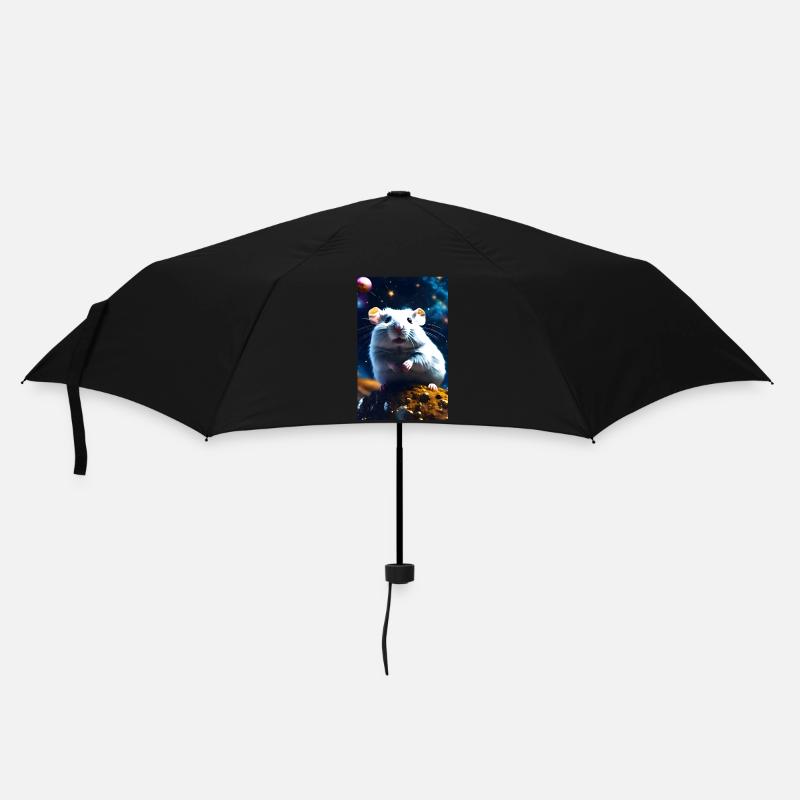 Hamster im Kosmos - Regenschirm (klein) - Schwarz