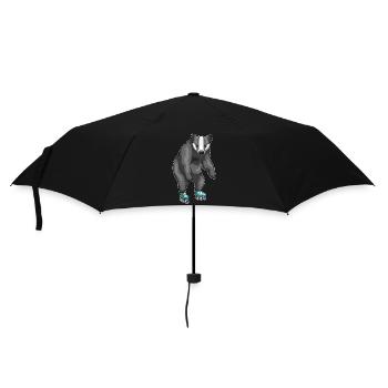 Dachs Eislaufen Schlittschuhe - Regenschirm (klein) - Schwarz - Vorne