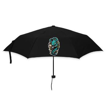 serpent squelette et tatouage - Parapluie standard - noir - Devant