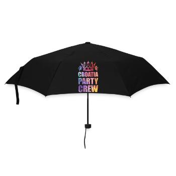 Croatia Party Crew Spruch - Regenschirm (klein) - Schwarz - Vorne