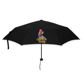 Un drôle de papa poulet avec des lunettes de soleil - Parapluie standard - noir - Devant