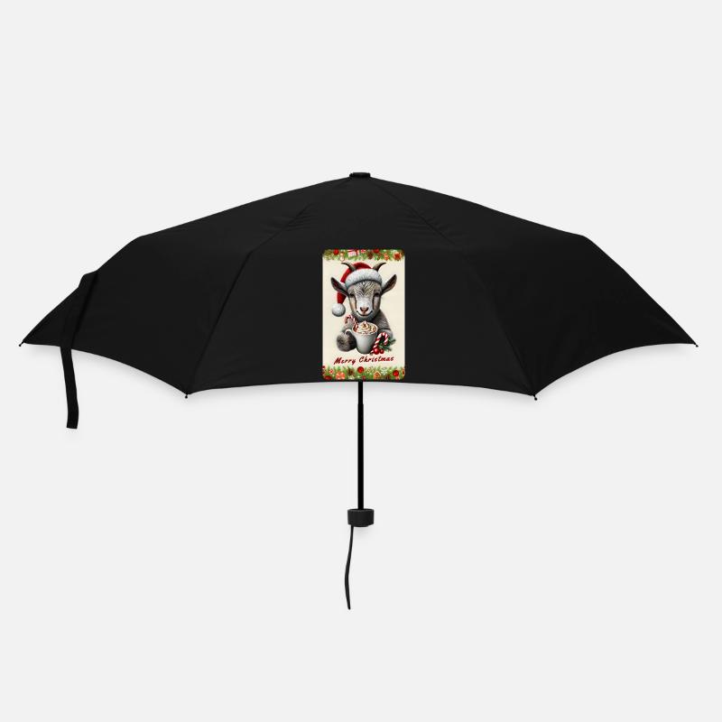 Chèvre de Noël au chocolat chaud - Parapluie standard - noir