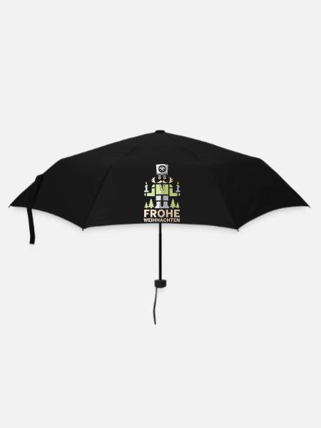 Frohe Weihnachten Erzgebirge Bergmann Nussknacker - Regenschirm (klein) - Schwarz