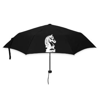 Chessboard with chess pieces king and pawns - Umbrella (small) - black - Front
