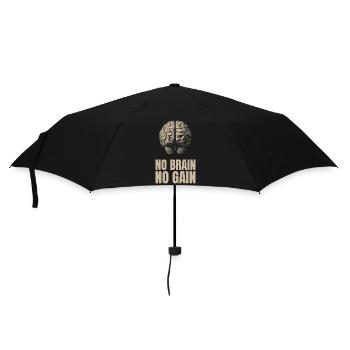 No Brain No Gain - Umbrella (small) - black - Front