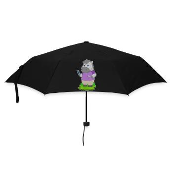 Pferd Friseur Schere Kamm - Regenschirm (klein) - Schwarz - Vorne