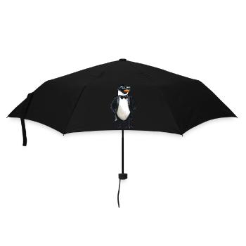 Pinguin Tuxedo Smoking Anzug Sonnenbrille - Regenschirm (klein) - Schwarz - Vorne