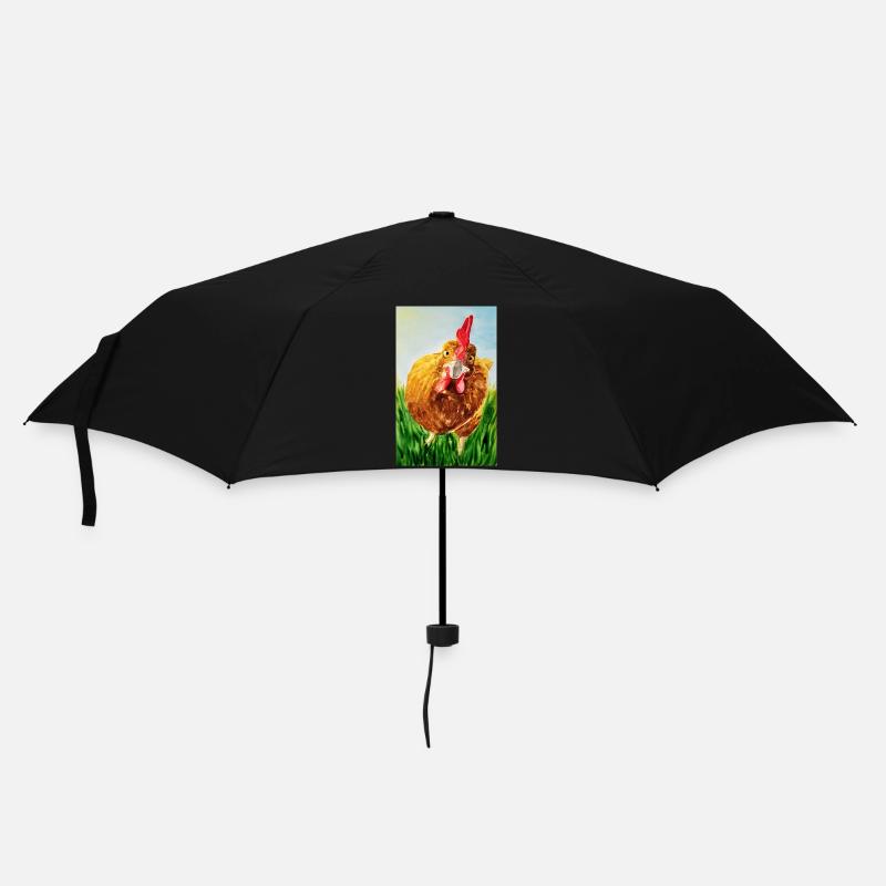 Mad Chicken - Regenschirm (klein) - Schwarz