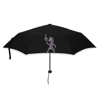 Minimalistische Zebra Tennis Spieler Silhouette  - Regenschirm (klein) - Schwarz - Vorne