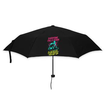 Jeder fällt hin - es kommt nur darauf an, wie - Regenschirm (klein) - Schwarz - Vorne