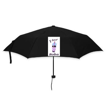 Funny Bubble Tea Illustration - Umbrella (small) - black - Front