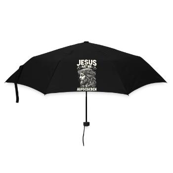 Jesus Hat Nie Aufgegeben Christus Gott Bibel - Regenschirm (klein) - Schwarz - Vorne