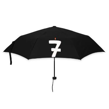 Whimsical Birthday Candle Number Seven - Umbrella (small) - black - Front