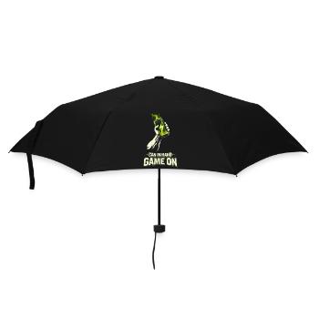 Energy Drink Can In Hand Game On - Umbrella (small) - black - Front