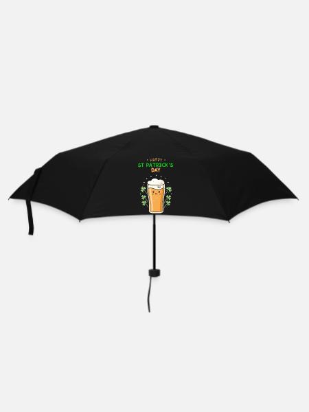 Frohes St. Patrick's Day Bier - Regenschirm (klein) - Schwarz