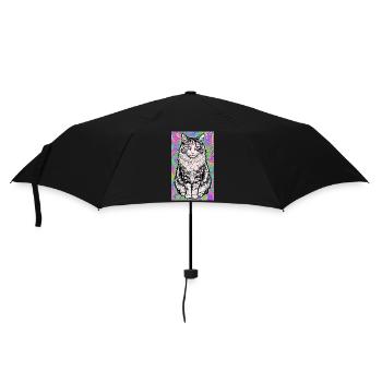 cat - Umbrella (small) - black - Front