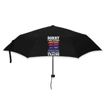 Nicht Zugehört Habe An Züge Gedacht Lustig Humor - Regenschirm (klein) - Schwarz - Vorne
