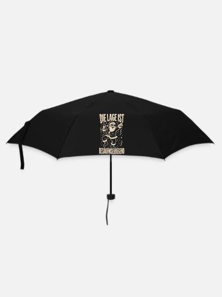 Die Lage ist besäufniserregend - Regenschirm (klein) - Schwarz