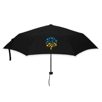 Ukrainian flag in the shape of a tree of love - Umbrella (small) - black - Front